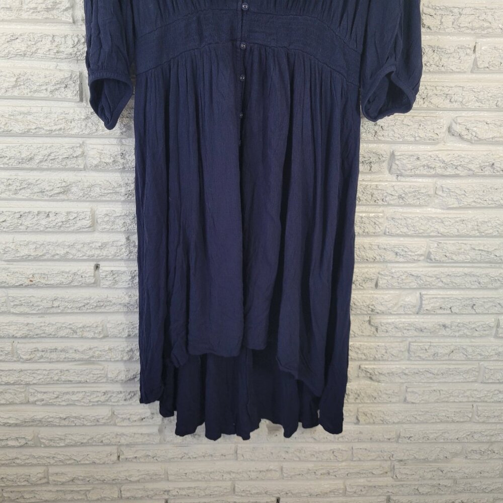 Torrid Dress 3X Plus Size Blue V-Neck 3/4 Sleeve High-Low Lined Stretch SWE169E - Picture 5 of 12